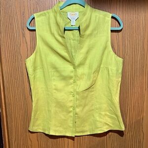 Talbots 100% Irish linen sleeveless shirt